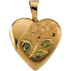 14K Three Tone Gold Children's Heart Lockettone 