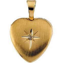 14K Yellow Gold Children's Heart Locket Pendantyellow 