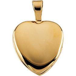 14K Yellow Gold Children's Heart Locket Pendantyellow 