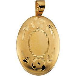 14K Yellow Gold Children's Oval Locketyellow 