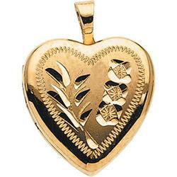 14K Yellow Gold Teen Heart Locketyellow 