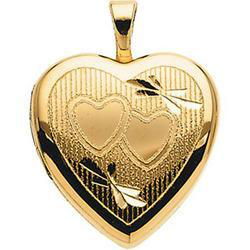 14K Yellow Gold Teen Heart Locketyellow 