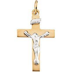 14K Yellow Gold Children's Crucifix Pendantyellow 