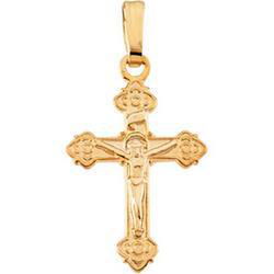 14K Yellow Gold Children's Crucifix Pendantyellow 