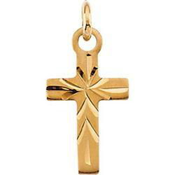 14K Yellow Gold Children's Cross Pendantyellow 