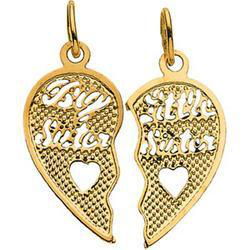 14K Yellow Gold Teen "Big Sister / Little Sister" Pendantyellow 