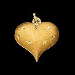 14K Yellow Gold Teen Puffed Heart Pendantyellow 