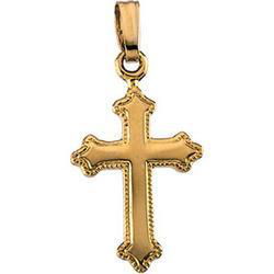 14K Yellow Gold Cross Pendant With Chainyellow 