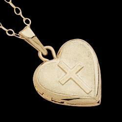 14K Yellow Gold Cross Locket & Chainyellow 