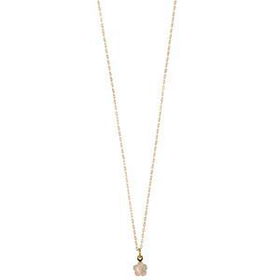 14K Yellow Gold Child Enamel Pendant W/Cubic Zirconia And Chainyellow 