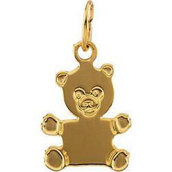 14K Yellow Gold Child Teddy Bear Pendant With Chainyellow 