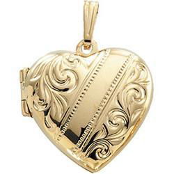 14K Yellow Gold Heart Design Locketyellow 