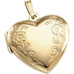 14K Yellow Gold Heart Design Locketyellow 