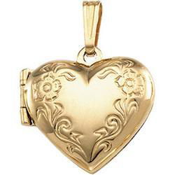 14K Yellow Gold Heart Design Locketyellow 
