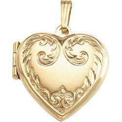 14K Yellow Gold Heart Design Locketyellow 