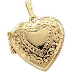 14K Yellow Gold Heart Design Locketyellow 