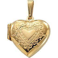 14K Yellow Gold Heart Design Locketyellow 