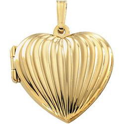 14K Yellow Gold Heart Design Locketyellow 