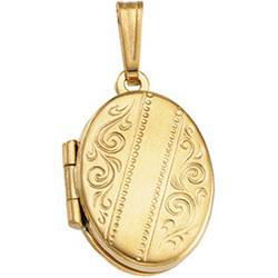 14K Yellow Gold Oval Locketyellow 