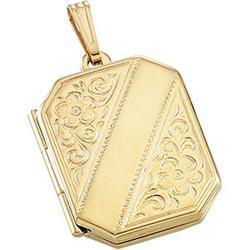 14K Yellow Gold Emerald Shaped Locketyellow 