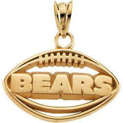 14K Yellow Gold Chicago Bears Football Pendantyellow 
