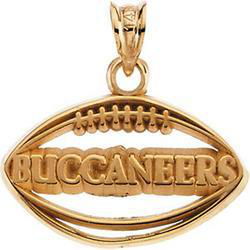 14K Yellow Gold Tampa Bay Bucs Football Pendantyellow 