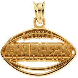 14K Yellow Gold San Diego Chargers Football Pendantyellow 