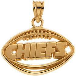 14K Yellow Gold Kansas City Chiefs Football Pendantyellow 