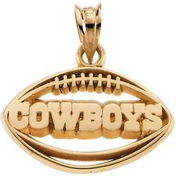 14K Yellow Gold Dallas Cowboys Football Pendantyellow 
