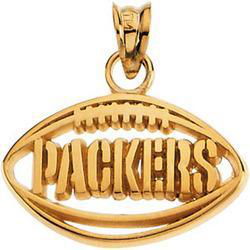 14K Yellow Gold Green Bay Packers Football Pendantyellow 