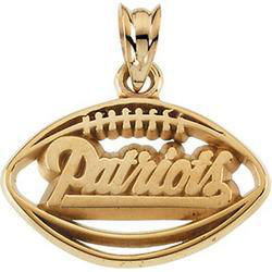 14K Yellow Gold New England Patriots Football Pendantyellow 