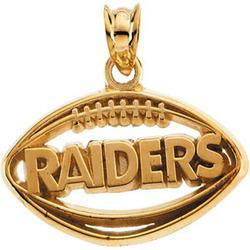 14K Yellow Gold Oakland Raiders Football Pendantyellow 