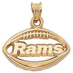 14K Yellow Gold St. Louis Rams Football Pendantyellow 