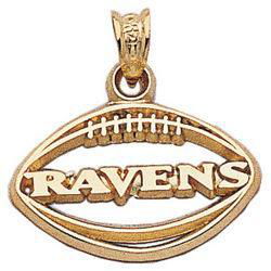14K Yellow Gold Baltimore Ravens Football Pendantyellow 