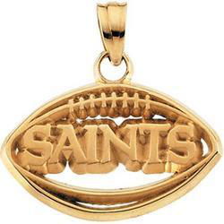 14K Yellow Gold New Orleans Saints Football Pendantyellow 