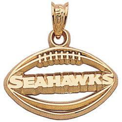 14K Yellow Gold Seattle Seahawks Football Pendantyellow 