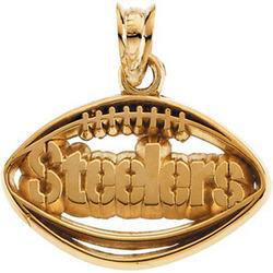 14K Yellow Gold Pittsburgh Steelers Football Pendantyellow 