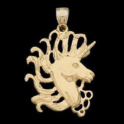 14K Yellow Gold Unicorn Pendantyellow 