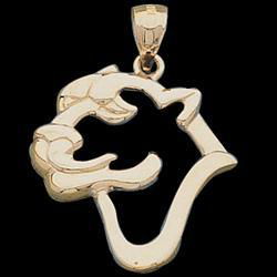 14K Yellow Gold Tiger Head Pendantyellow 