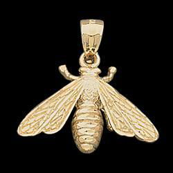 14K Yellow Gold Bumble Bee Pendantyellow 