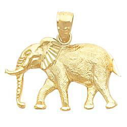 14K Yellow Gold Elephant Pendantyellow 