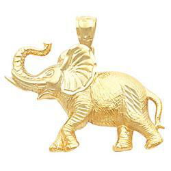 14K Yellow Gold Elephant Pendantyellow 