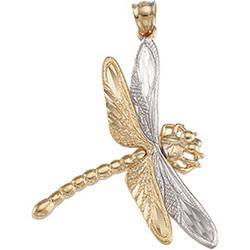 14K Two Tone Gold Dragonfly Pendanttwo 