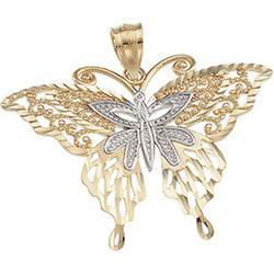 14K Two Tone Gold Butterfly Pendanttwo 