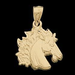 14K Yellow Gold Horse Head Pendantyellow 