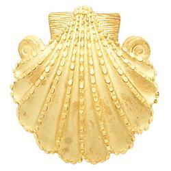 14K Yellow Gold Sea Shell Pendant Slideyellow 