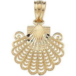 14K Yellow Gold Sea Shell Pendantyellow 