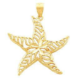 14K Yellow Gold Star Fish Pendantyellow 