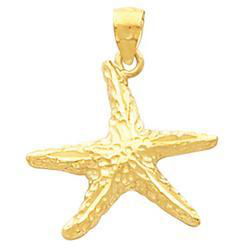 14K Yellow Gold Star Fish Pendantyellow 