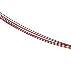 7 Row Red Coated Cable Chain With 14K Yellow Gold Clasp - 16.00 inchesrow 